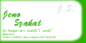 jeno szakal business card